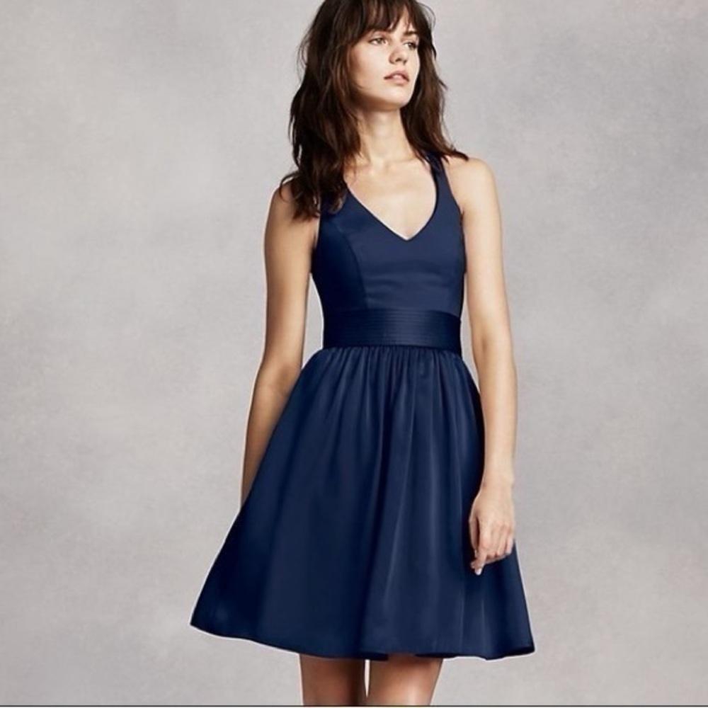 White by Vera Wang Bow Back Halter Dress